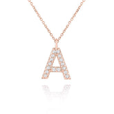 Rose Gold & Diamond Initial Necklace - Dracakis Jewellers